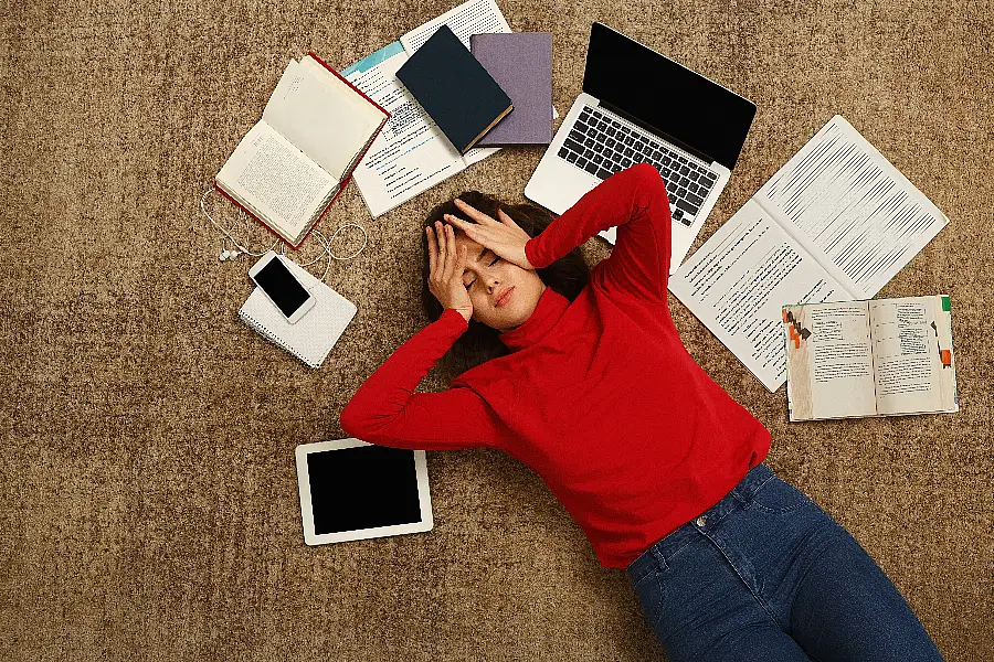 Stressed woman working