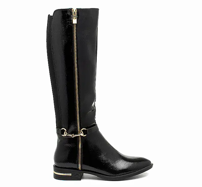 Lotus Tamzin Womens Black Patent Knee High Boots