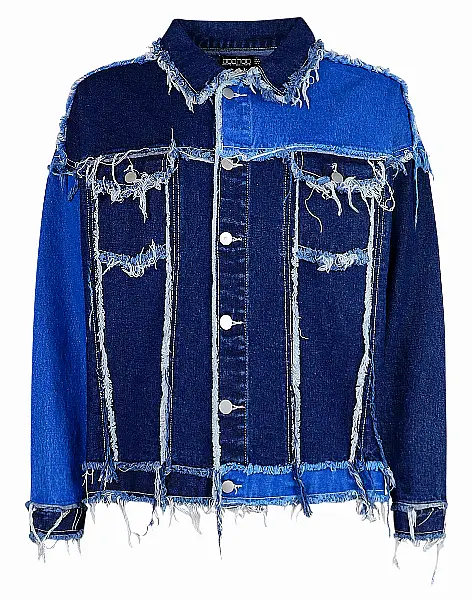 Boohoo Patchwork Denim Jacket