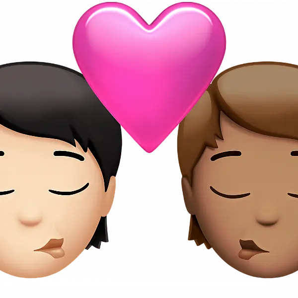 A couple kissing emoji