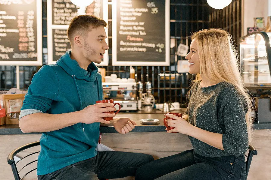 Friends having coffee