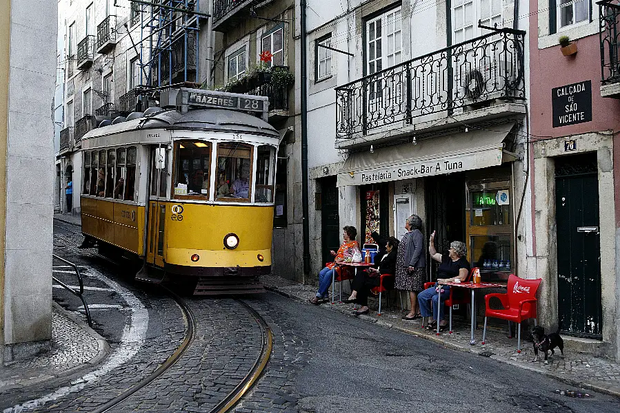 A tram in Lisbon