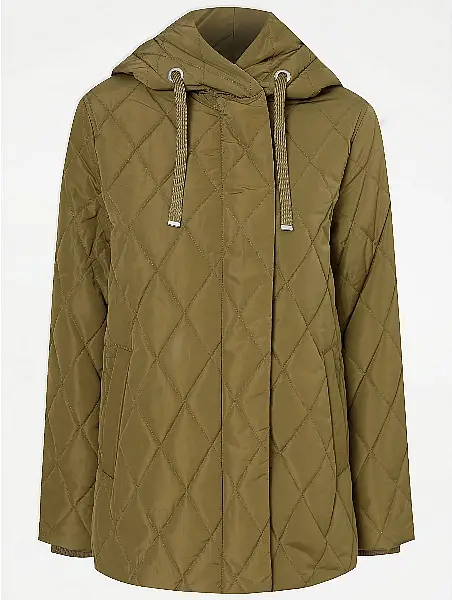 George at Asda Green Midweight Quilted Coat