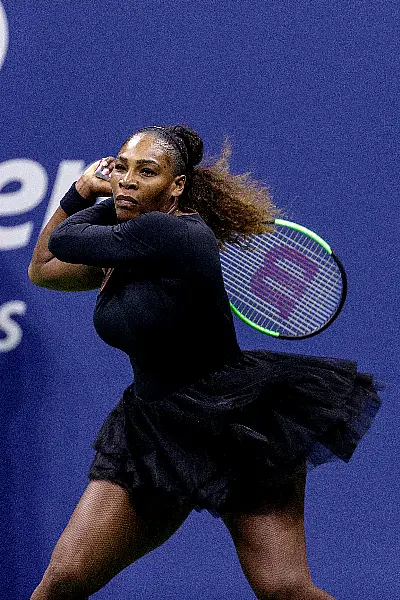 Serena Williams on court during the US Open 2018