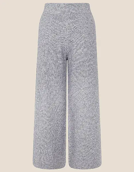 Monsoon S.E.W Sustainable Lounge Wide Leg Knit Trousers Grey