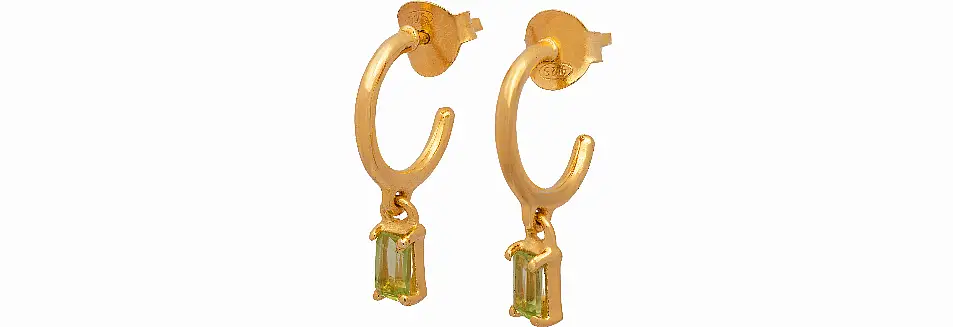 Francesca Dot Jewellery Peridot Stone Drop Earrings, £48