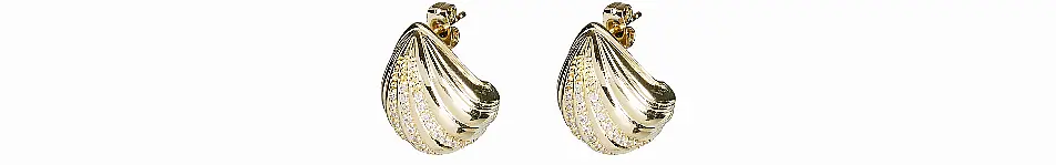 Oliver Bonas Grace Shell Curve Statement Gold Plate Earrings, £48 [due May]