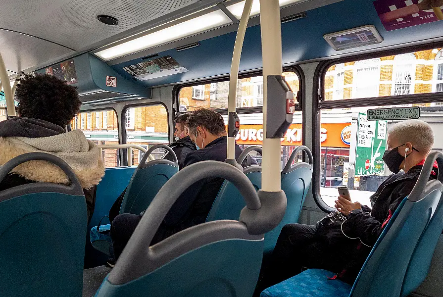 Passengers on a bus