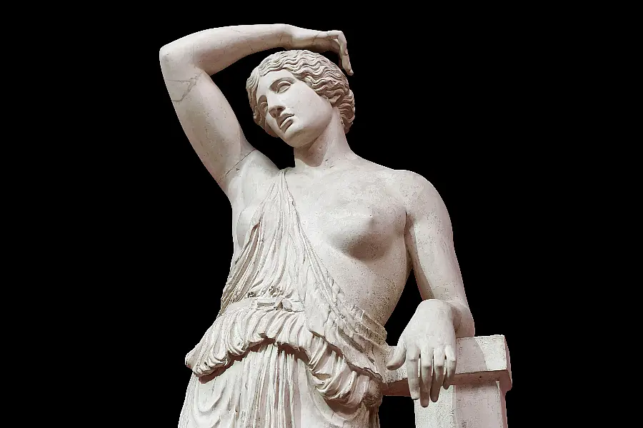 A classical antique sculpture of a woman