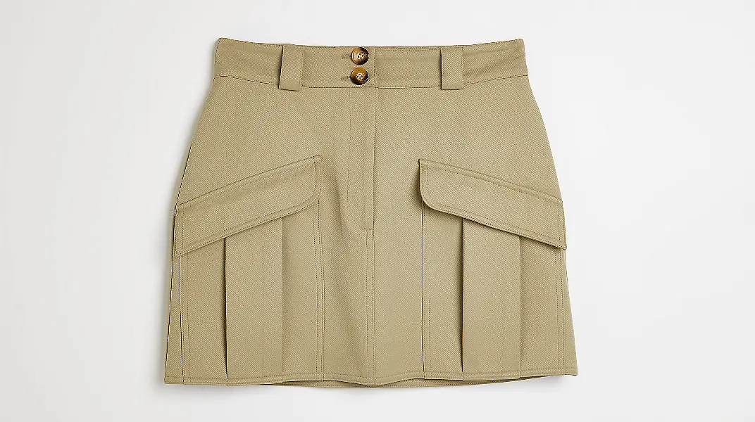 River Island Khaki Utility Mini Skirt