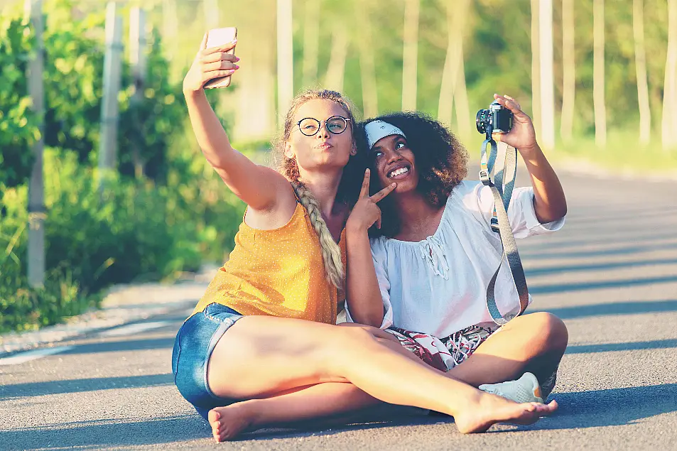 gay couple taking a selfie