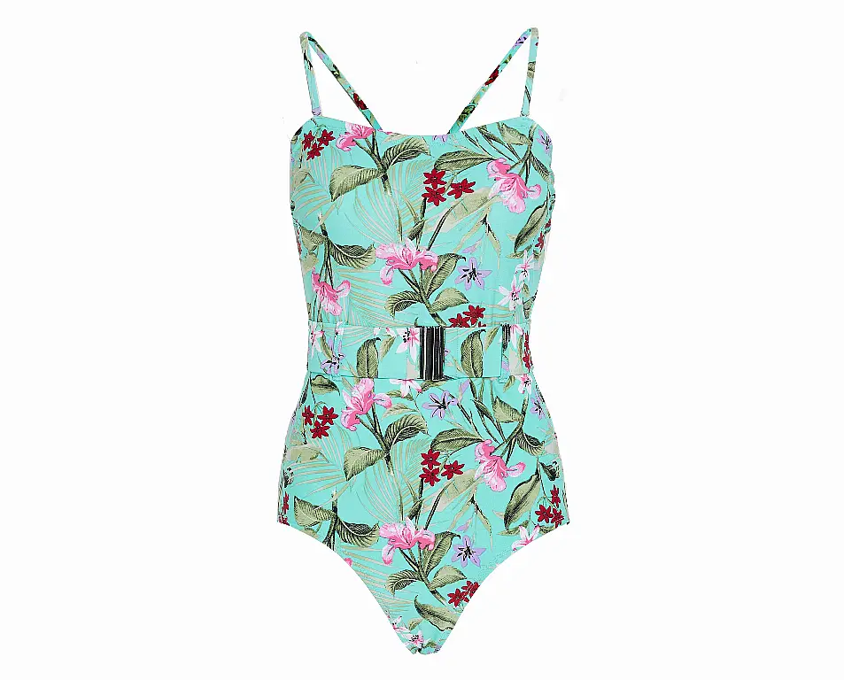 Studio Tropical Garden Green Belted Swimsuit