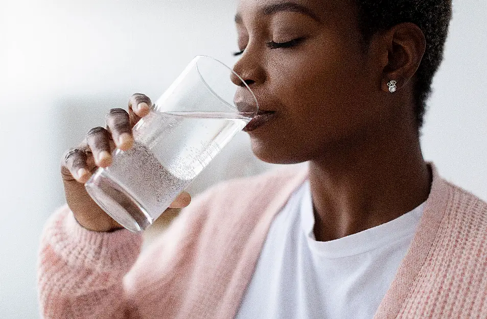 Woman drinking water