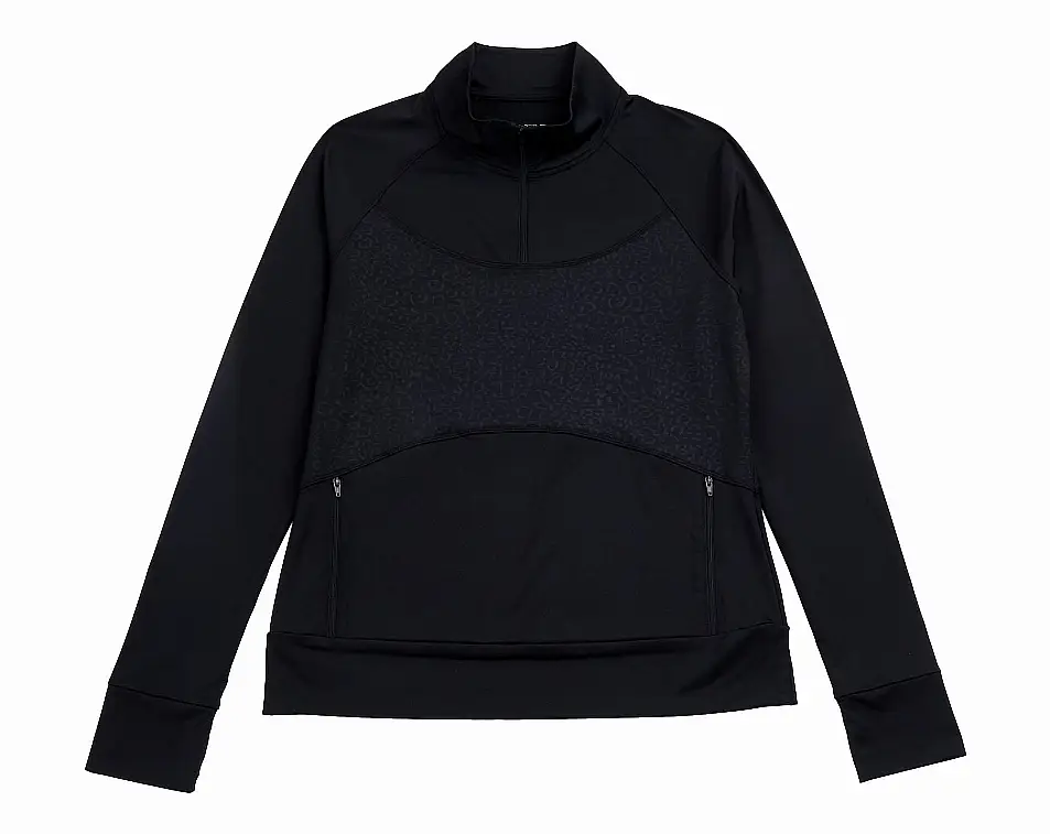 Tu at Sainsburys Active Black Leopard Coord Half Zip Top