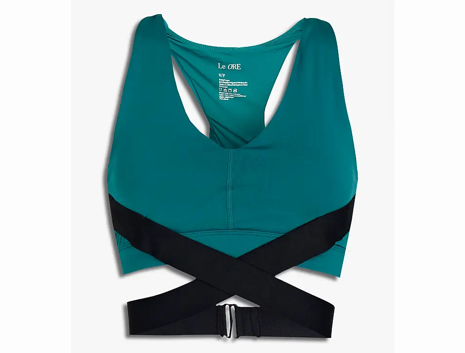 Le Ore Corso Crossover Two-tone Stretch Sports Bra