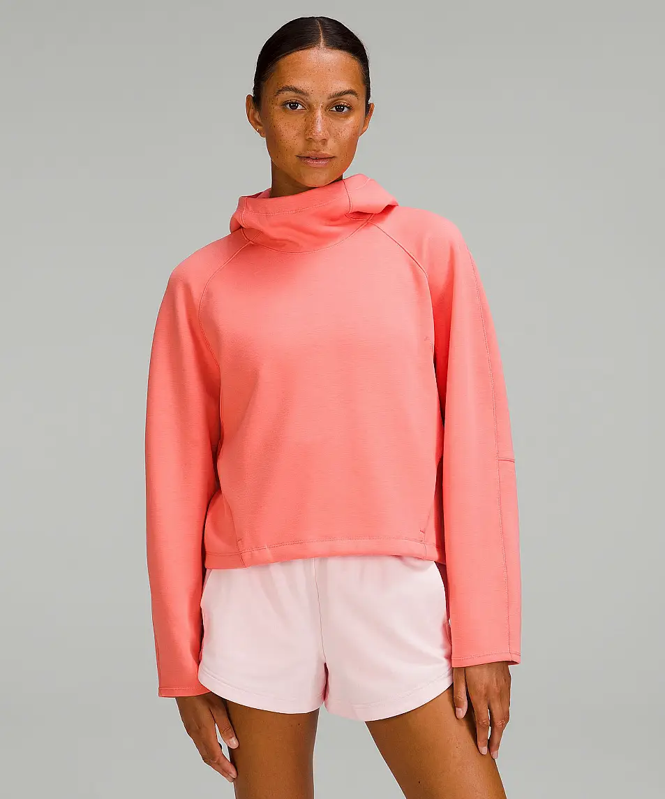 Lululemon AirWrap Modal Pullover Hoodie Raspberry Cream; Softstreme High-Rise Short 4" Strawberry Milkshake