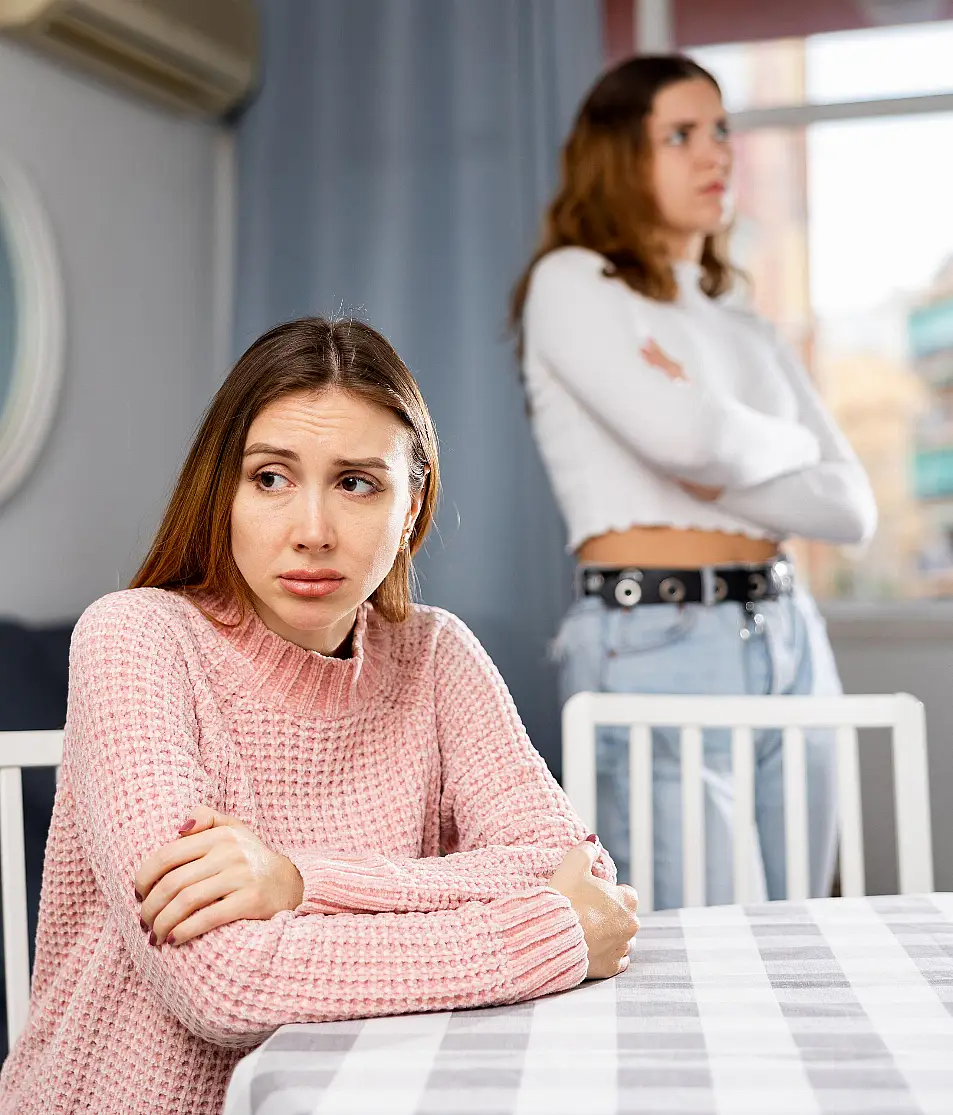 Unhappy couple at home