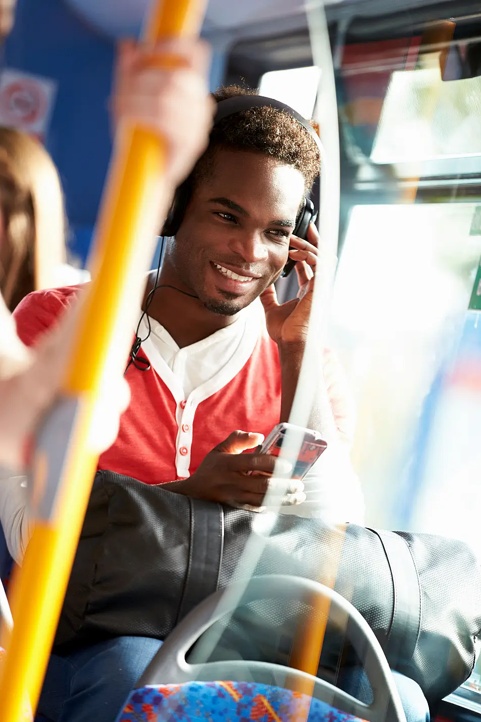 man listening to music