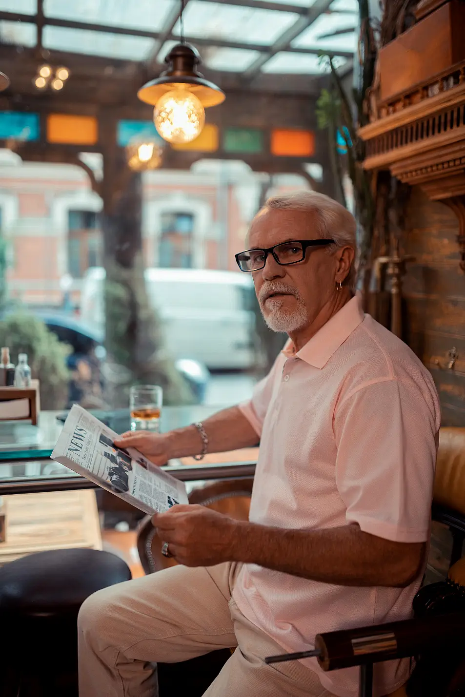 man at bar alone