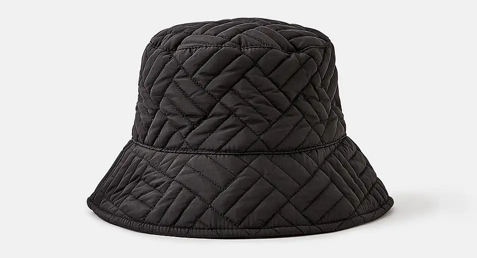 Accessorize Quilted Bucket Hat Black