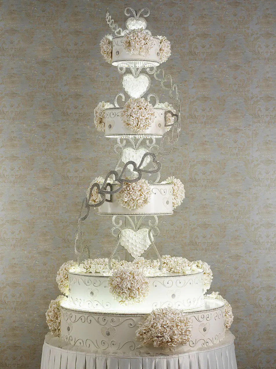 Multi-tiered wedding cake