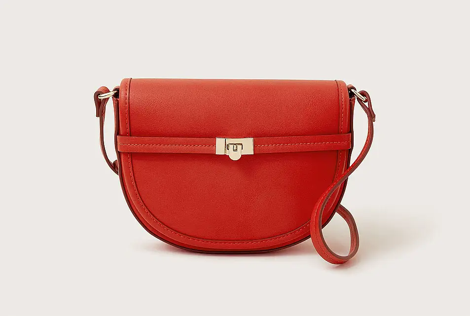 Monsoon Clasp Cross-Body Bag, Red