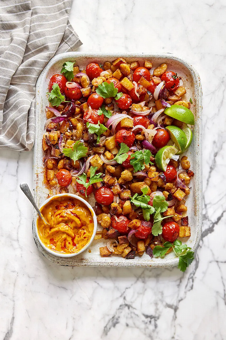 Crispy potato and paprika tray bake from Deliciously Ella: Healthy Made Simple