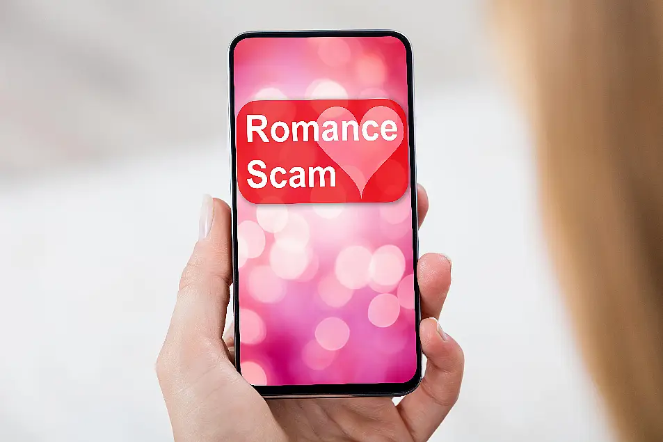 Romance scam on a phone