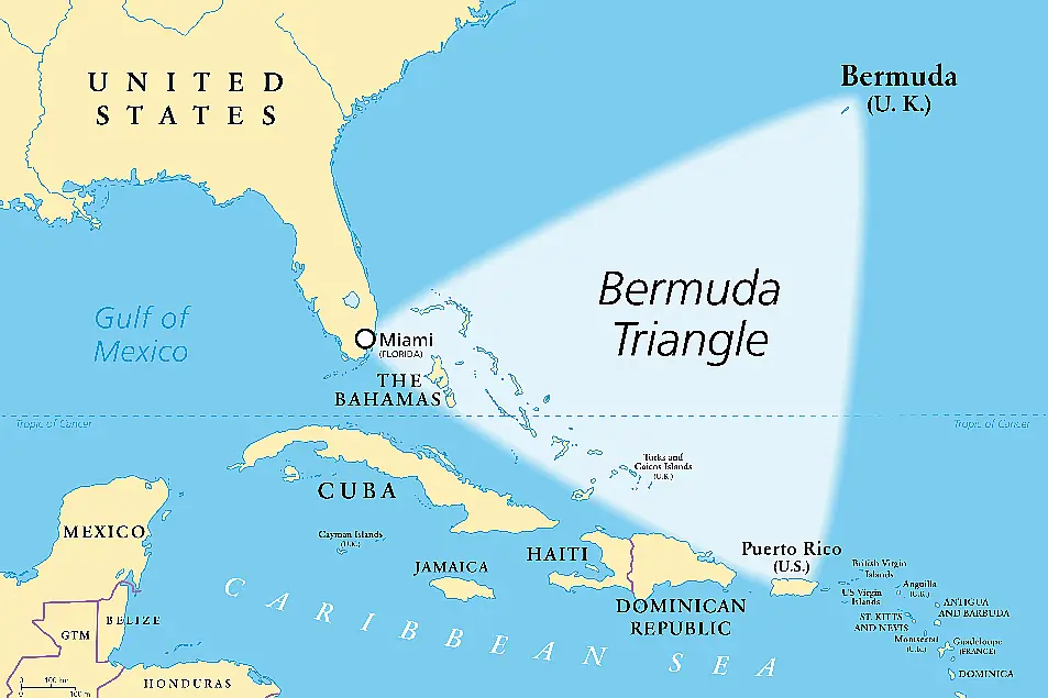 Map of the Bermuda Triangle