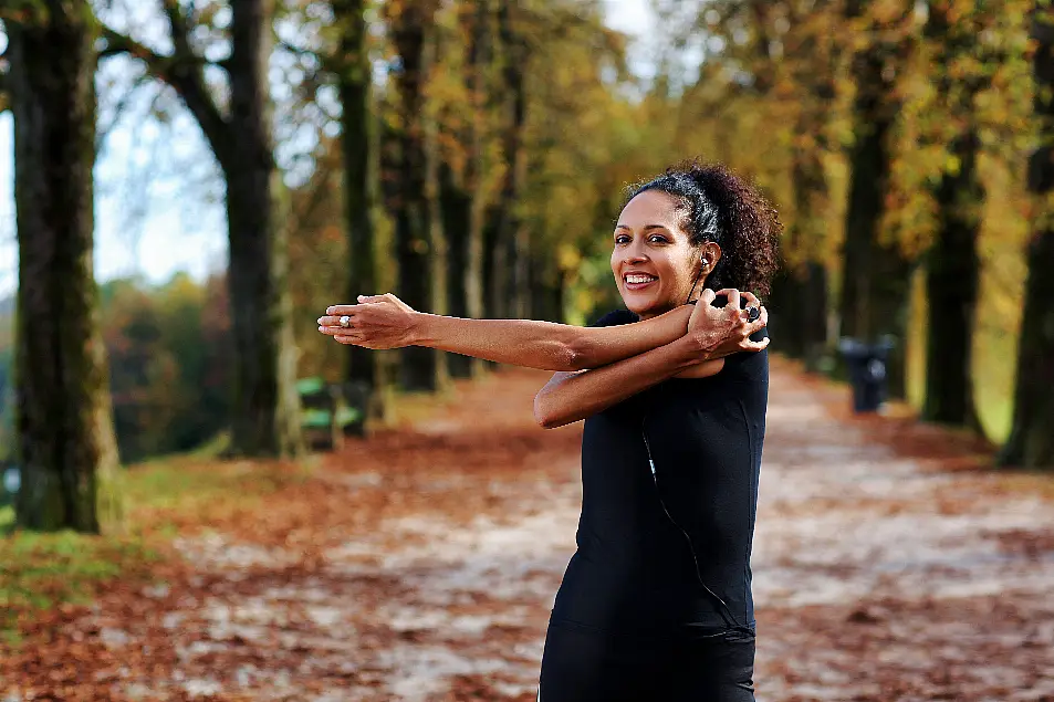 An Asian woman outside for a jog