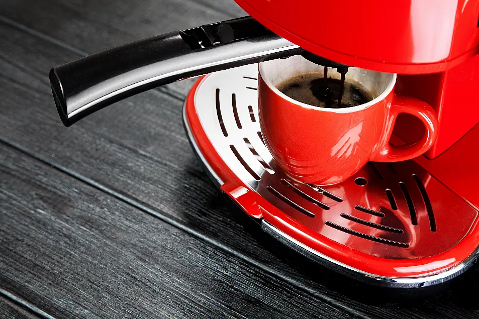 Red coffee machine