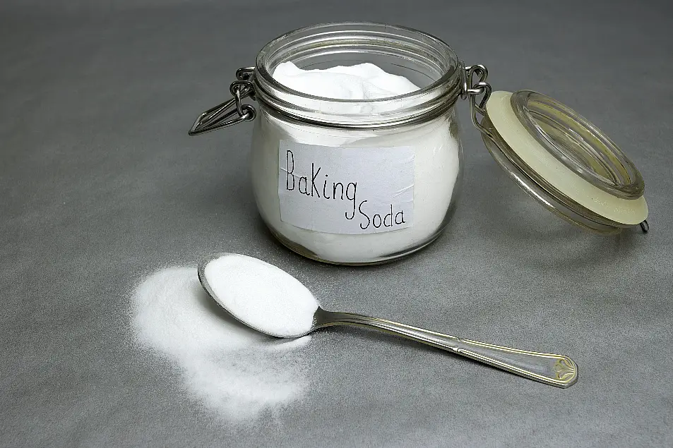 Mason jar with baking soda