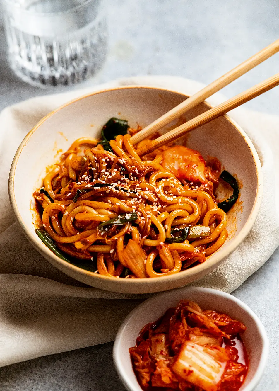 Spicy Korean kimchi noodles from RecipeTin Eats: Tonight