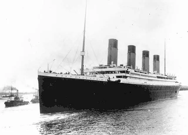 The Titanic sets sail in 1912