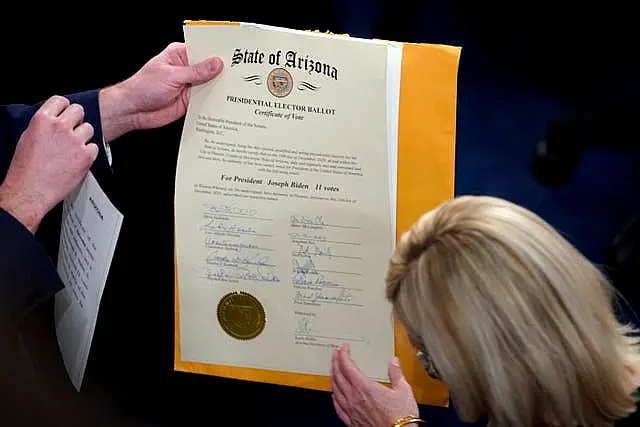 The certification of Electoral College votes