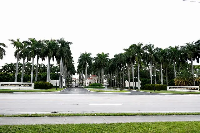 The main entrance of Trump International Golf Club iafter police closed off the area following the apparent assassination attempt of Republican presidential nominee Donald Trump in West Palm Beach, Florida