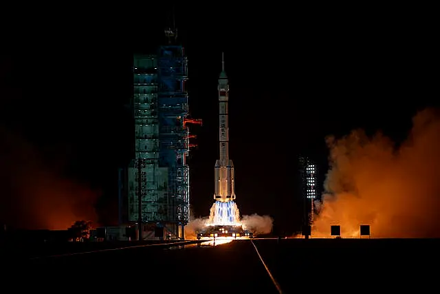 A Shenzhou-19 spacecraft atop a Long March rocket takes off from the Jiuquan Satellite Launch Centre in northwestern China