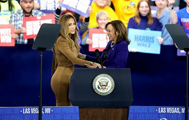 Jennifer Lopez and Kamala Harris 