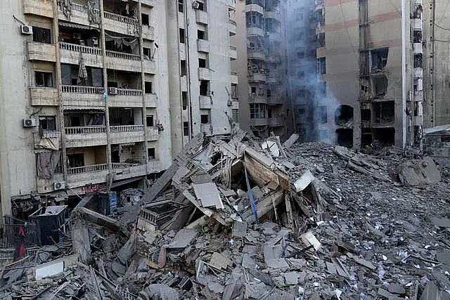 Rubble of a destroyed building 