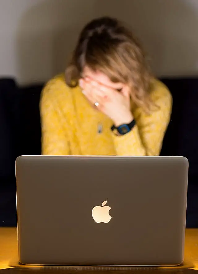 A woman looking stressed