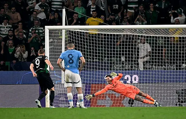 Viktor Gyokeres scores a penalty for Sporting Lisbon