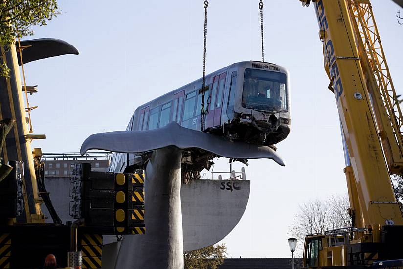 Salvage Operation Under Way To Rescue Train Caught By Whale Sculpture