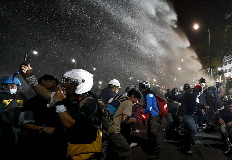 Thai Police Use Water Cannons On Pro-Democracy Protesters