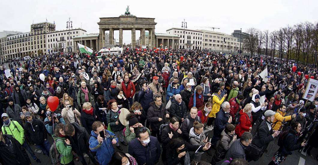 German Police Use Water Cannons On Coronavirus Protesters In Berlin