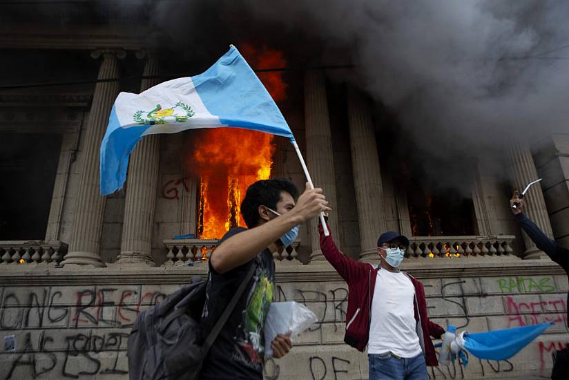 Protesters Torch Guatemala’s Congress Building Amid Unrest