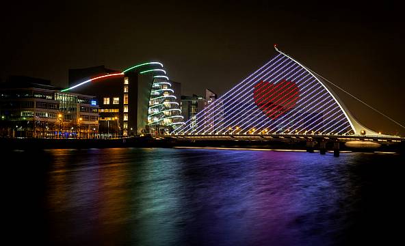 Artwork Illuminates Dublin Bridge In Tribute To 'Movember' Campaigner