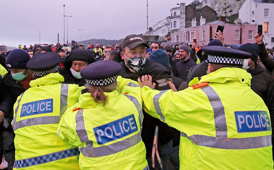 Drivers Clash With Police In England As Lorries Further Delayed By Travel Ban