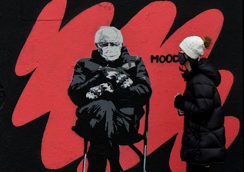 Mural Of Famous Bernie Sanders Picture Appears In Dublin