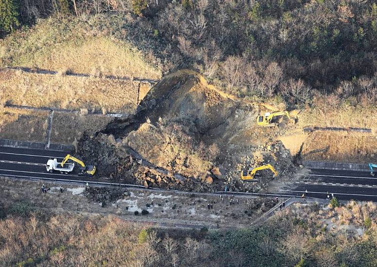 Powerful Japan Quake Sets Off Landslide, Minor Injuries