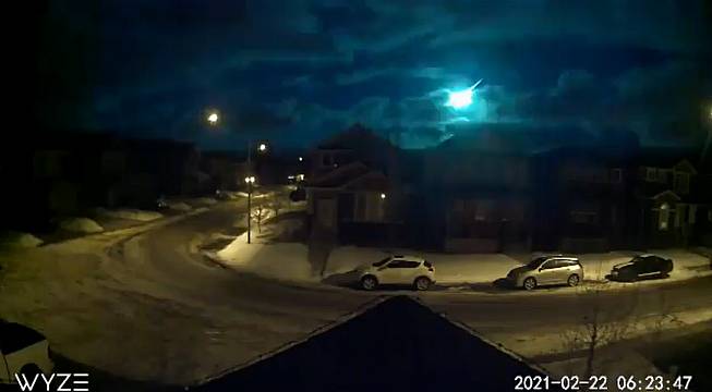 Doorbell Cameras Capture Bright Fireball Lighting Up Sky Over Canada